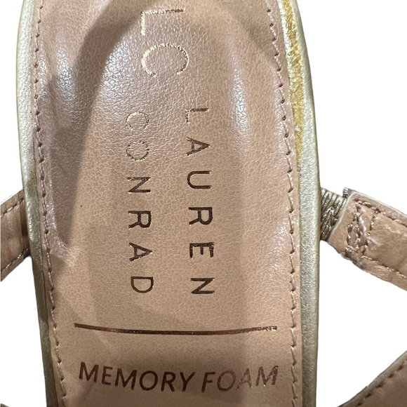 LC Lauren Conrad Hazelnuts Women's Dress Sandals 7.5 M gold shimmer - Picture 6 of 12